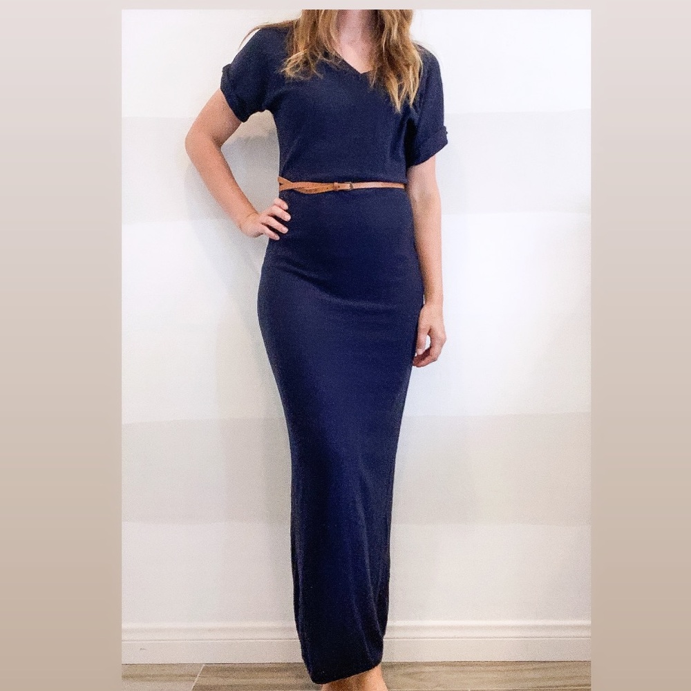Vince. Navy Knit Sweater Dress